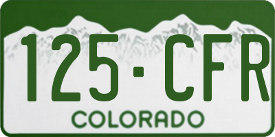 CO license plate 125CFR