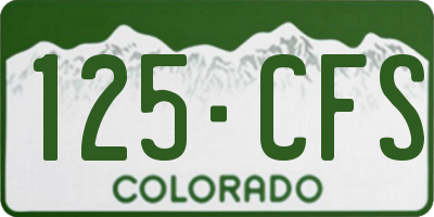 CO license plate 125CFS