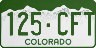 CO license plate 125CFT