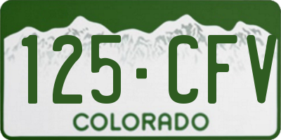 CO license plate 125CFV