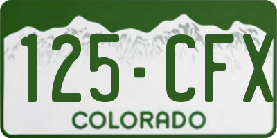 CO license plate 125CFX