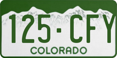 CO license plate 125CFY