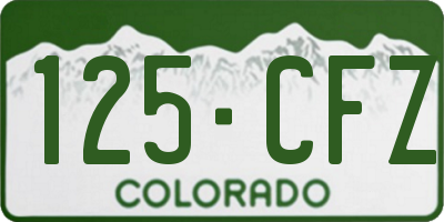 CO license plate 125CFZ