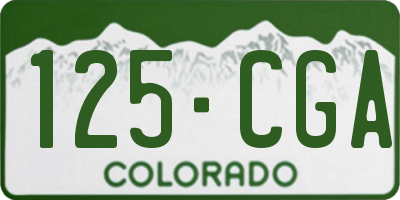 CO license plate 125CGA