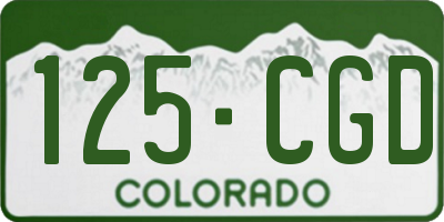 CO license plate 125CGD