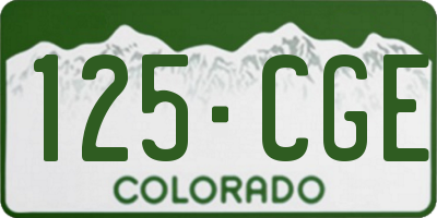 CO license plate 125CGE