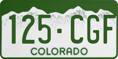 CO license plate 125CGF