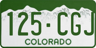 CO license plate 125CGJ
