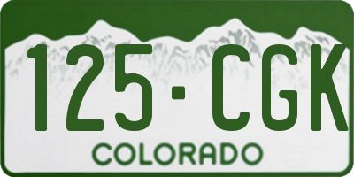 CO license plate 125CGK