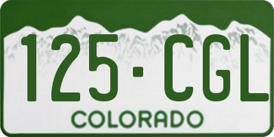 CO license plate 125CGL