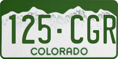 CO license plate 125CGR