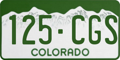 CO license plate 125CGS