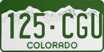 CO license plate 125CGU