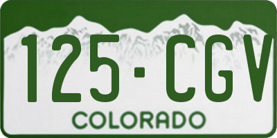 CO license plate 125CGV