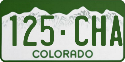 CO license plate 125CHA