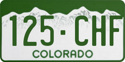 CO license plate 125CHF