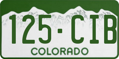 CO license plate 125CIB