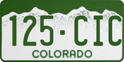 CO license plate 125CIC