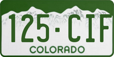 CO license plate 125CIF
