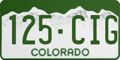 CO license plate 125CIG