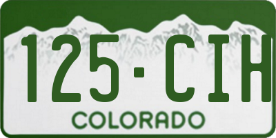 CO license plate 125CIH