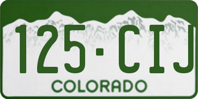 CO license plate 125CIJ