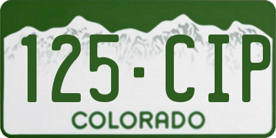 CO license plate 125CIP