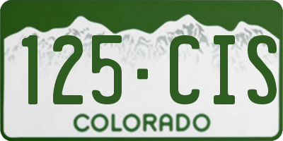 CO license plate 125CIS