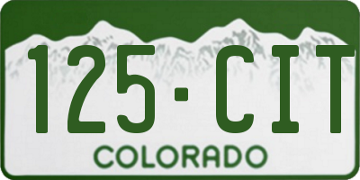 CO license plate 125CIT