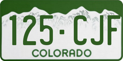 CO license plate 125CJF