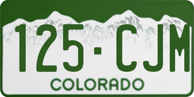 CO license plate 125CJM