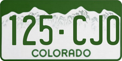 CO license plate 125CJO