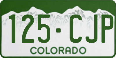 CO license plate 125CJP