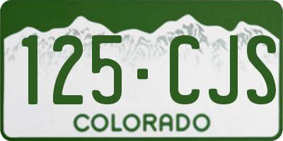 CO license plate 125CJS