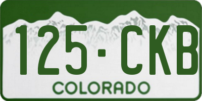 CO license plate 125CKB