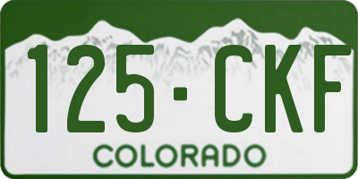 CO license plate 125CKF