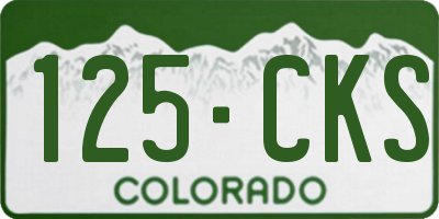 CO license plate 125CKS