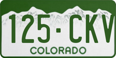 CO license plate 125CKV