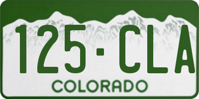 CO license plate 125CLA