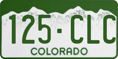 CO license plate 125CLC