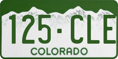 CO license plate 125CLE