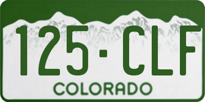 CO license plate 125CLF