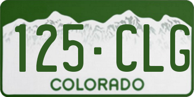CO license plate 125CLG