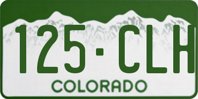 CO license plate 125CLH