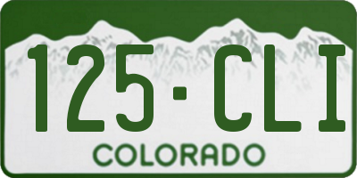 CO license plate 125CLI