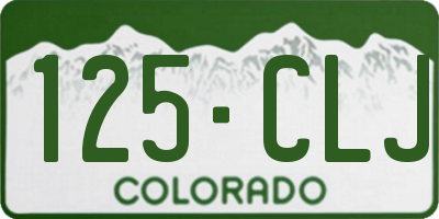 CO license plate 125CLJ