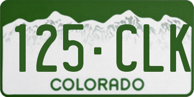 CO license plate 125CLK