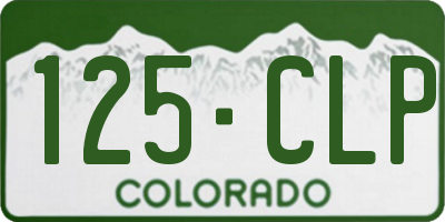 CO license plate 125CLP