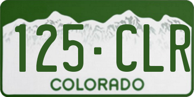 CO license plate 125CLR