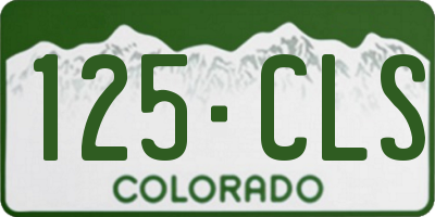 CO license plate 125CLS